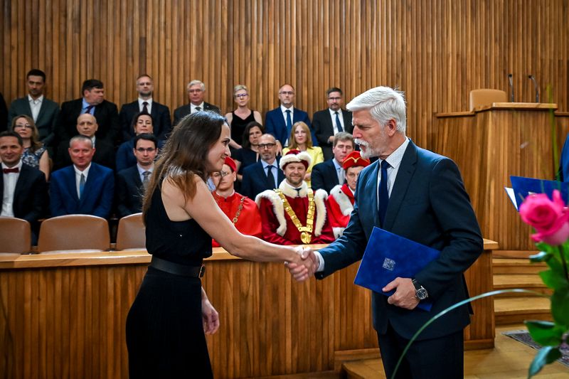 Zuzana Irsova (Zuzana Havránková), at the appointment of new professors, Karolinum, Prague, 2025
